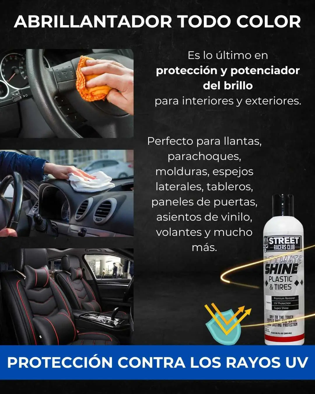 ⚡RESTAURA Y PROTEGE TU VEHÍCULO CON NUESTRO COMBO DE RESTAURADOR DE PARTES NEGRAS Y ABRILLANTADOR TODO COLOR⚡