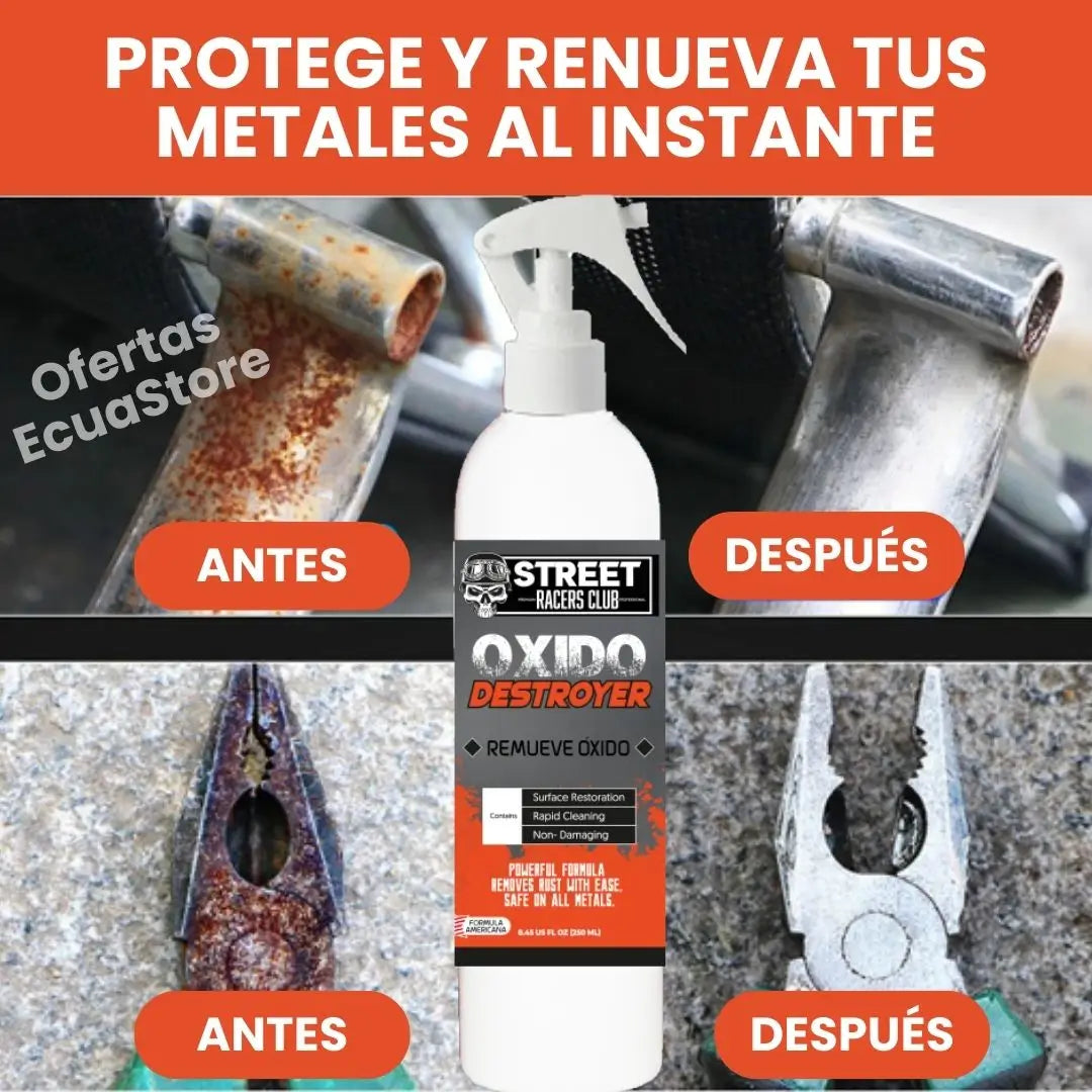 ⚡Combo Quita Óxido Destroyer 2X1: Removedor de Óxido Profesional, Renueva Metales, Motores, Carrocería ⚡