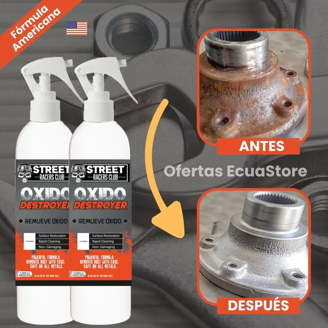 ⚡Combo Quita Óxido Destroyer 2X1: Removedor de Óxido Profesional, Renueva Metales, Motores, Carrocería ⚡