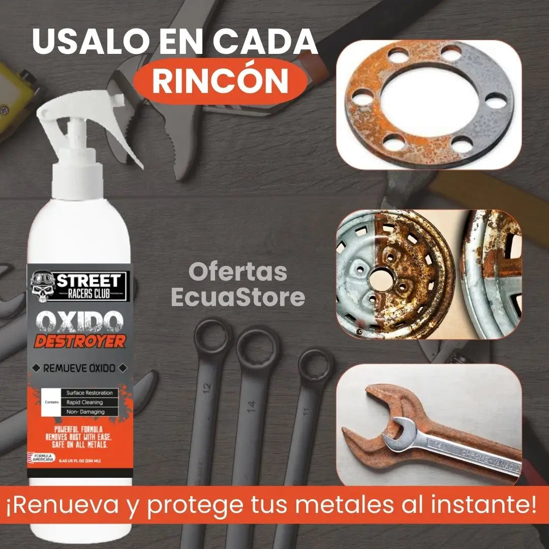 ⚡Combo Quita Óxido Destroyer 2X1: Removedor de Óxido Profesional, Renueva Metales, Motores, Carrocería ⚡