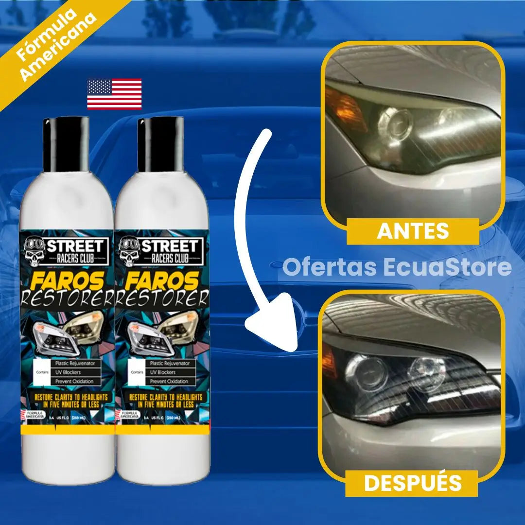 ⚡COMBO RENOVADOR DE FAROS 2X1⚡¡RECUPERA LA CLARIDAD Y BRILLO DE TUS FAROS CON FACILIDAD! 💥