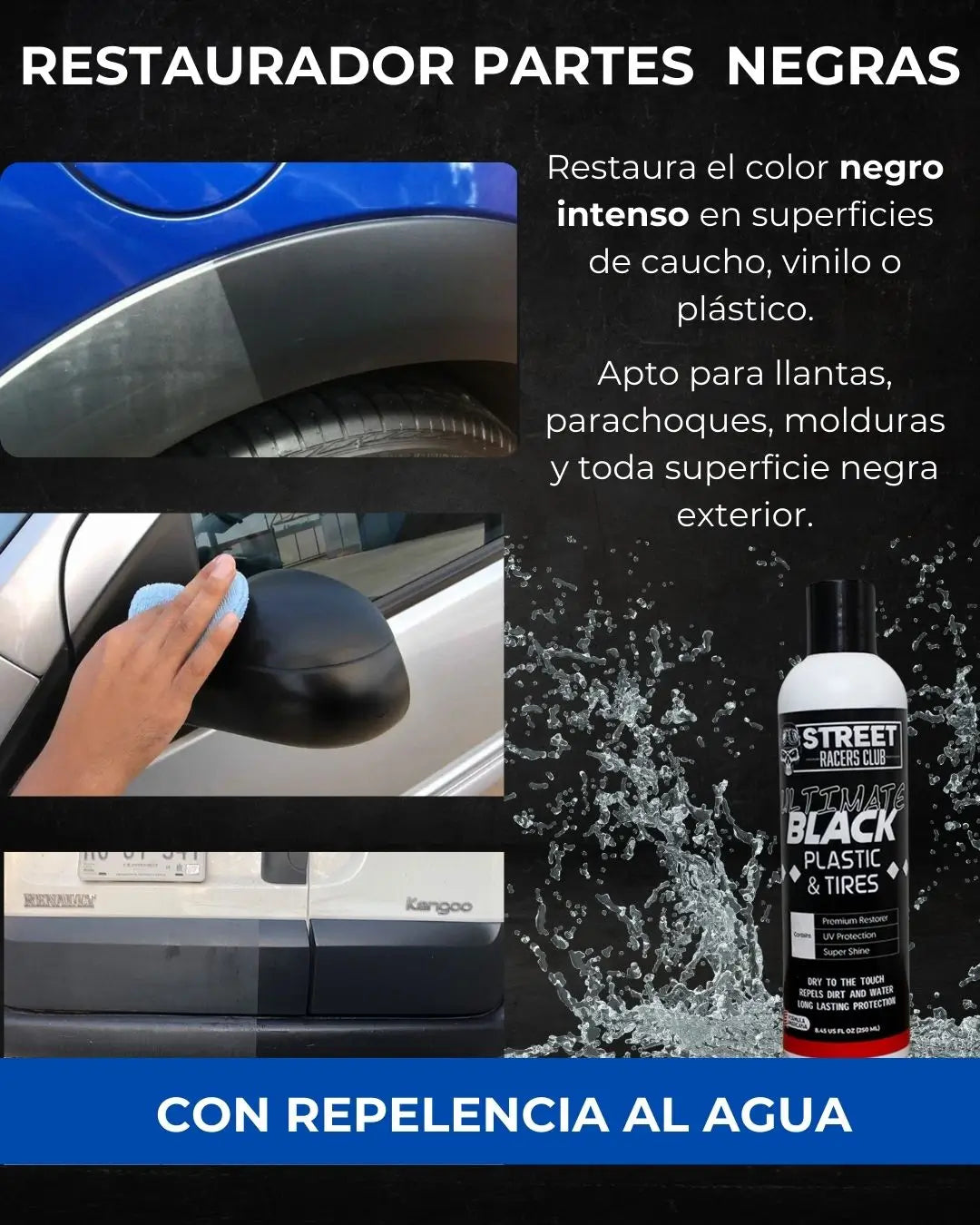 ⚡RESTAURA Y PROTEGE TU VEHÍCULO CON NUESTRO COMBO DE RESTAURADOR DE PARTES NEGRAS Y ABRILLANTADOR TODO COLOR⚡